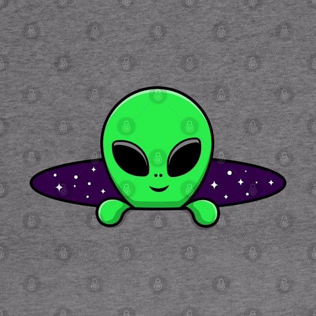 Space alien coming out of hole design by kuallidesigns